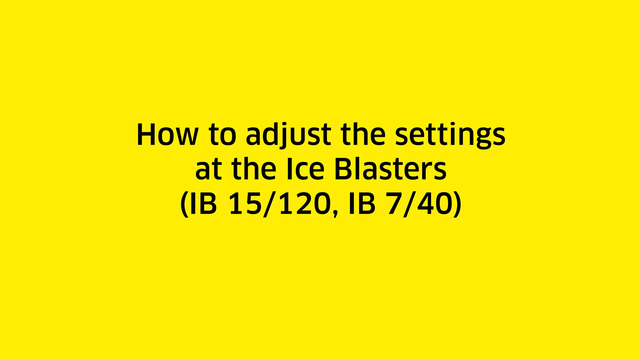 Dry ice blaster IB 7/40 Adv
